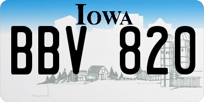 IA license plate BBV820
