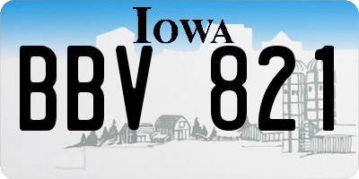 IA license plate BBV821