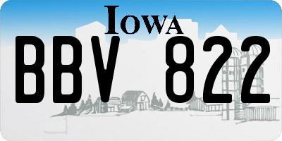 IA license plate BBV822
