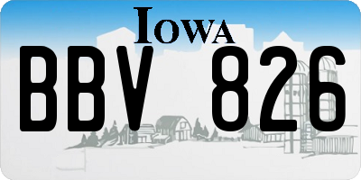 IA license plate BBV826