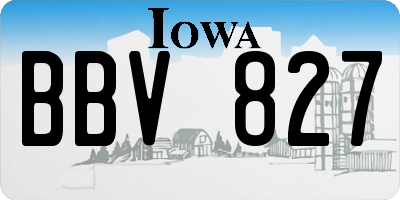 IA license plate BBV827