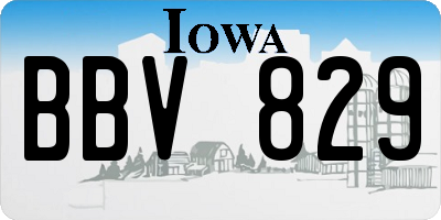 IA license plate BBV829