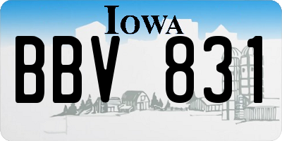 IA license plate BBV831