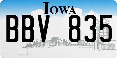 IA license plate BBV835