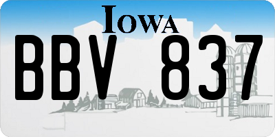 IA license plate BBV837