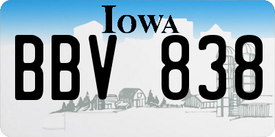 IA license plate BBV838