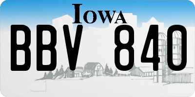 IA license plate BBV840