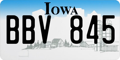 IA license plate BBV845