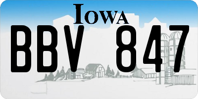 IA license plate BBV847