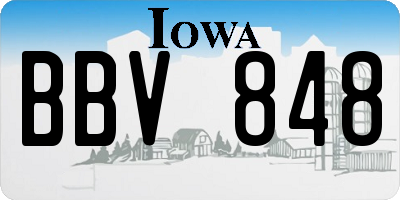 IA license plate BBV848