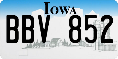 IA license plate BBV852