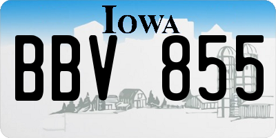 IA license plate BBV855