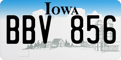 IA license plate BBV856