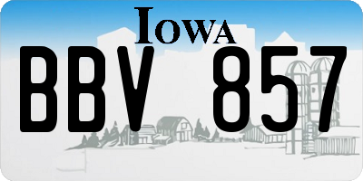 IA license plate BBV857