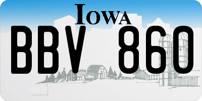 IA license plate BBV860