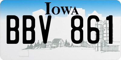 IA license plate BBV861