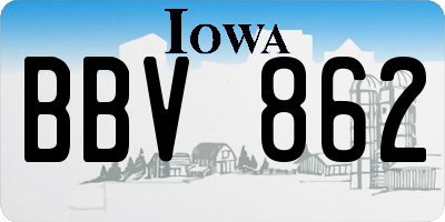IA license plate BBV862