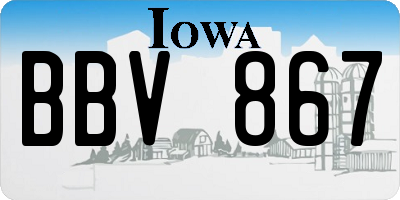 IA license plate BBV867
