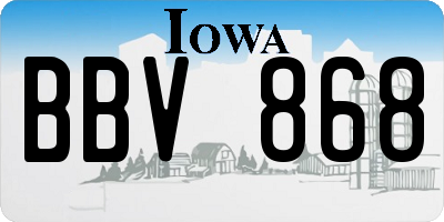 IA license plate BBV868