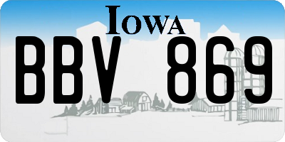 IA license plate BBV869
