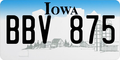 IA license plate BBV875