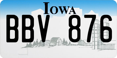 IA license plate BBV876