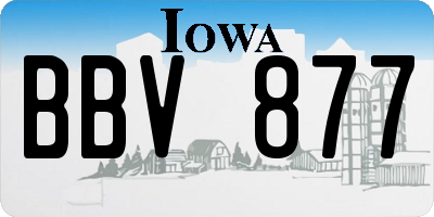 IA license plate BBV877