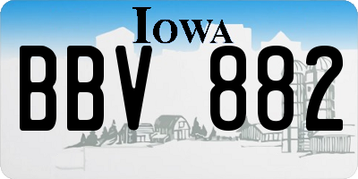 IA license plate BBV882