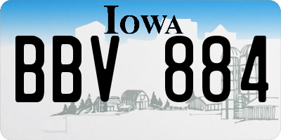 IA license plate BBV884