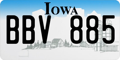 IA license plate BBV885