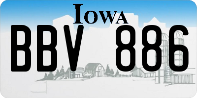 IA license plate BBV886