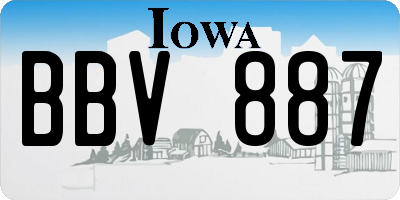 IA license plate BBV887