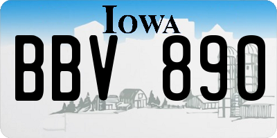 IA license plate BBV890