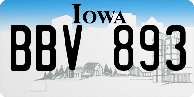 IA license plate BBV893