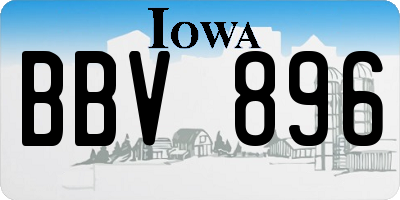 IA license plate BBV896