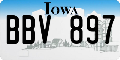 IA license plate BBV897