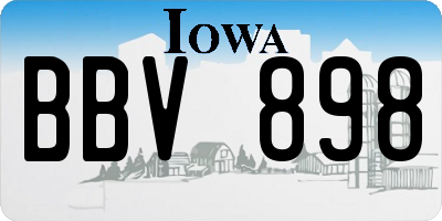IA license plate BBV898