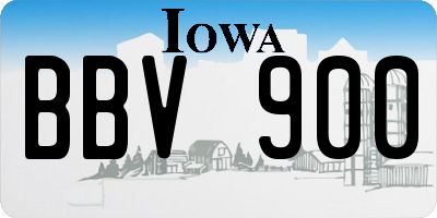 IA license plate BBV900