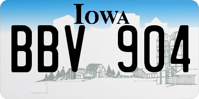 IA license plate BBV904