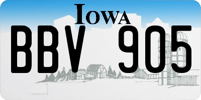IA license plate BBV905