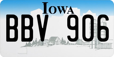 IA license plate BBV906