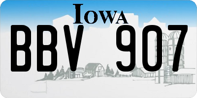 IA license plate BBV907