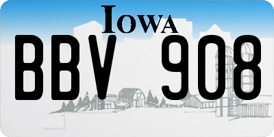 IA license plate BBV908