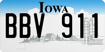 IA license plate BBV911