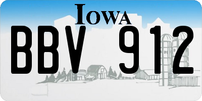 IA license plate BBV912