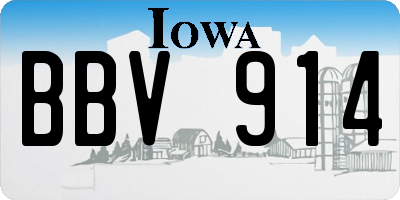 IA license plate BBV914