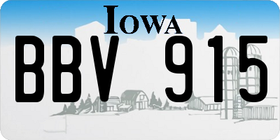 IA license plate BBV915