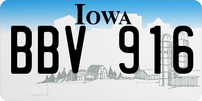 IA license plate BBV916