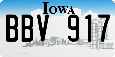 IA license plate BBV917
