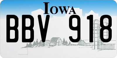 IA license plate BBV918